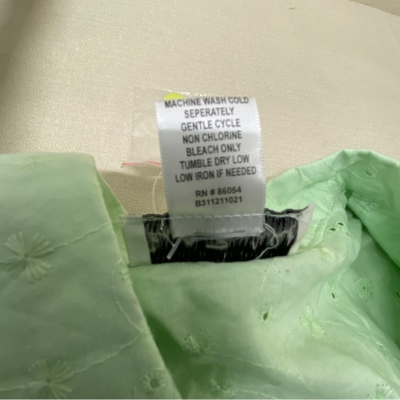 Gayle Burbank Green Floral Embroidery Open Dress Size 10P - Picture 11 of 11